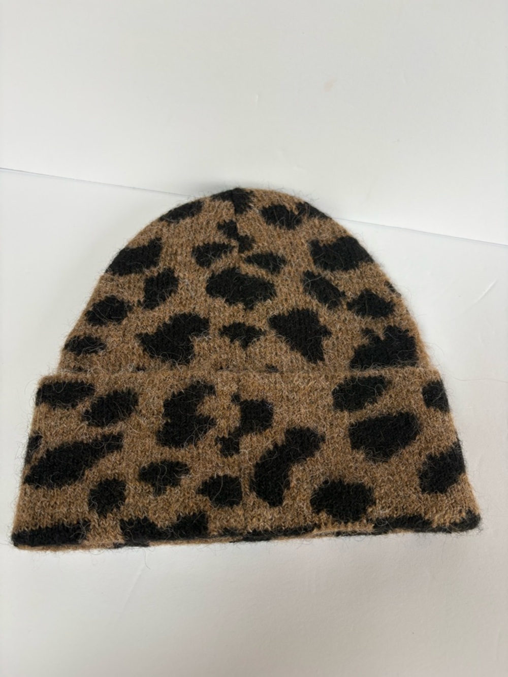 NWOT By Anthropologie Compact Knit Animal Print Beanie